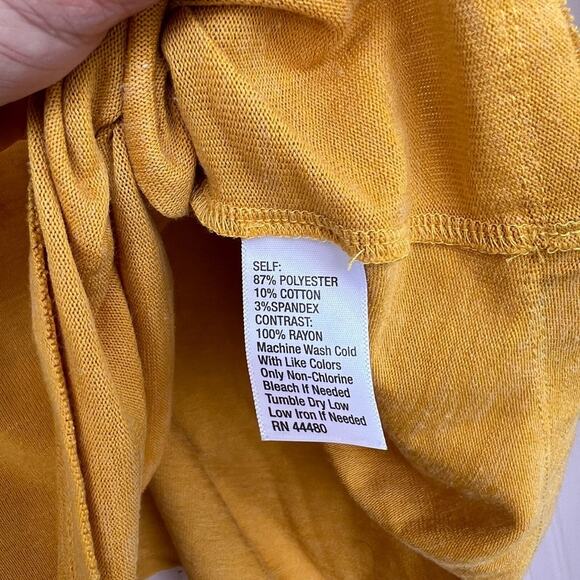 Wonderly Yellow Knit Top with Printed Balloon Sleeves | Size L - Picture 3 of 6